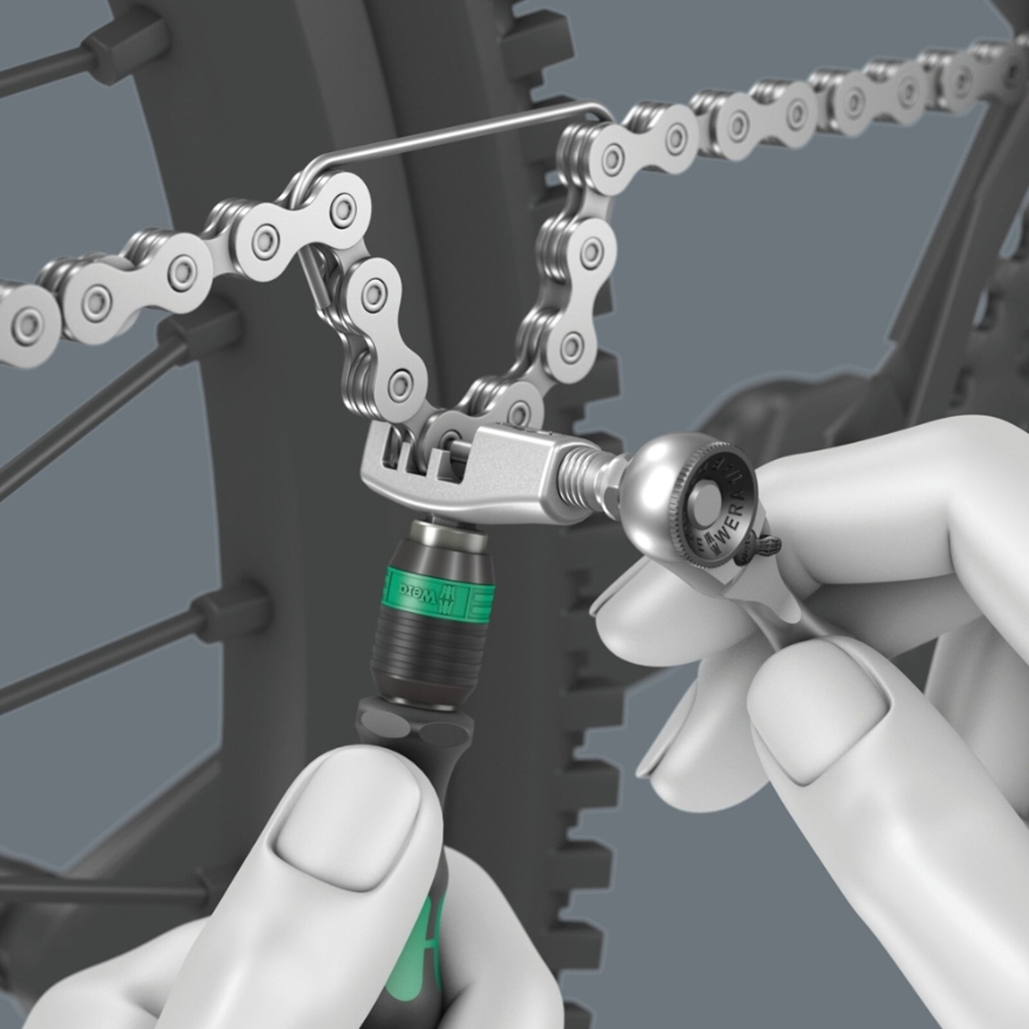Wera Professional 18-Piece Chain Riveter Tool Set for Bike Workshops