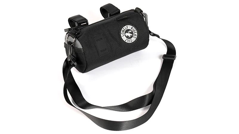ULAC 1.5L Black/Grey Handlebar Roll Bag with Carabiner for Bicycles