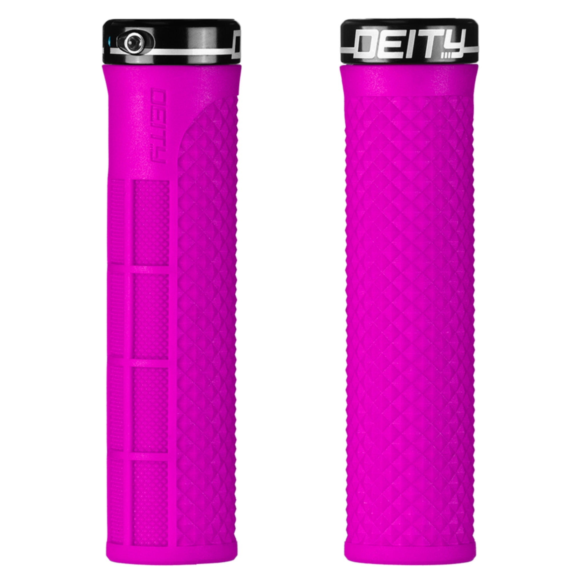 Pink Deity Lockjaw Grips with Stylish Black Clamp
