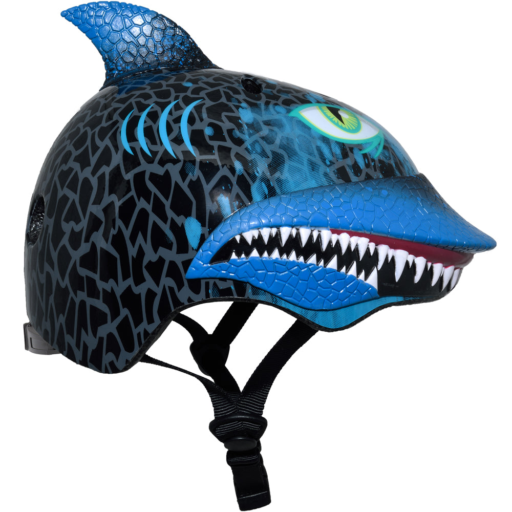 Raskullz Kids' Black and Blue Shark Attack Design Bicycle Helmet for Children Aged 5 - 8