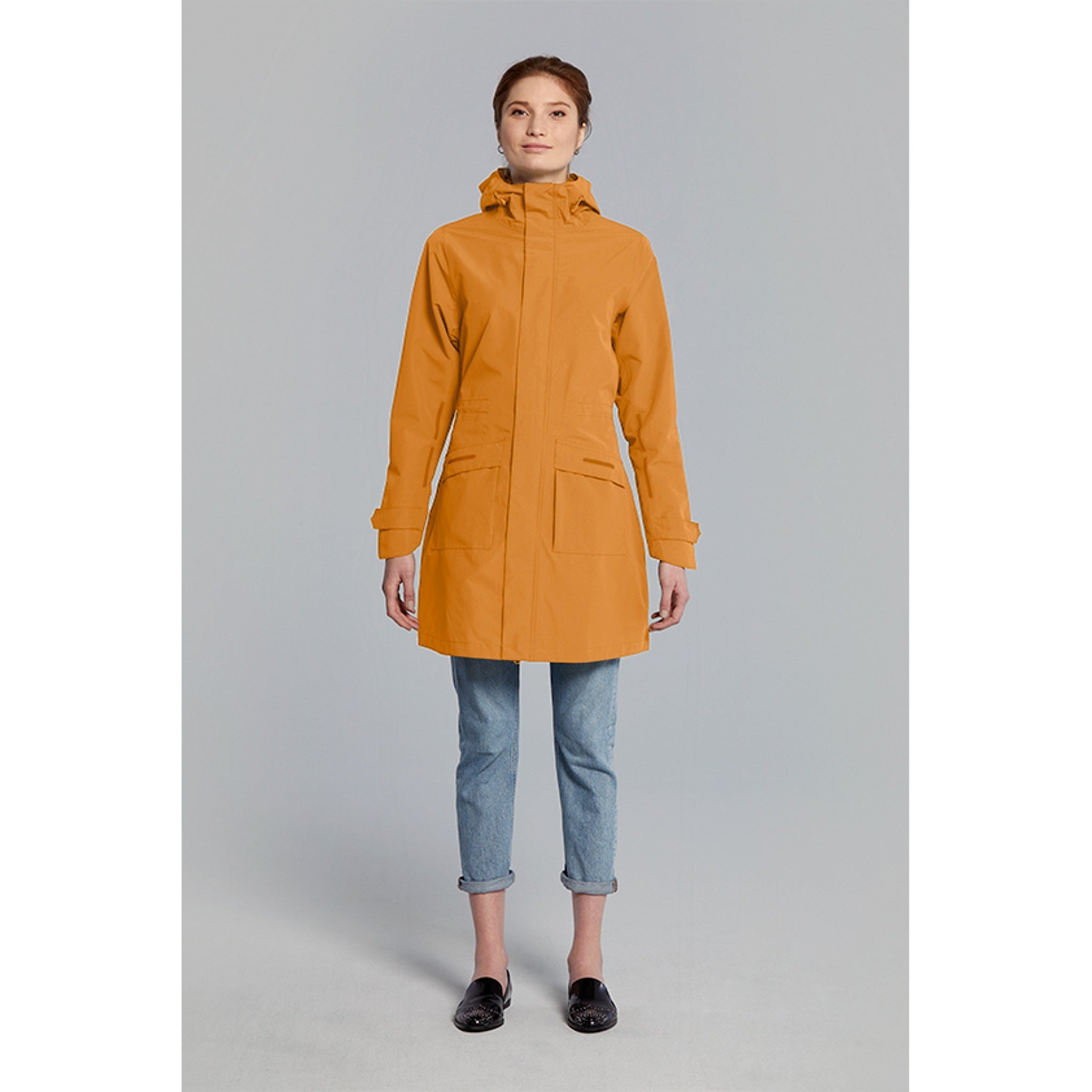 Golden Brown Basil Mosse Waterproof Breathable Women's Bicycle Rain Parka