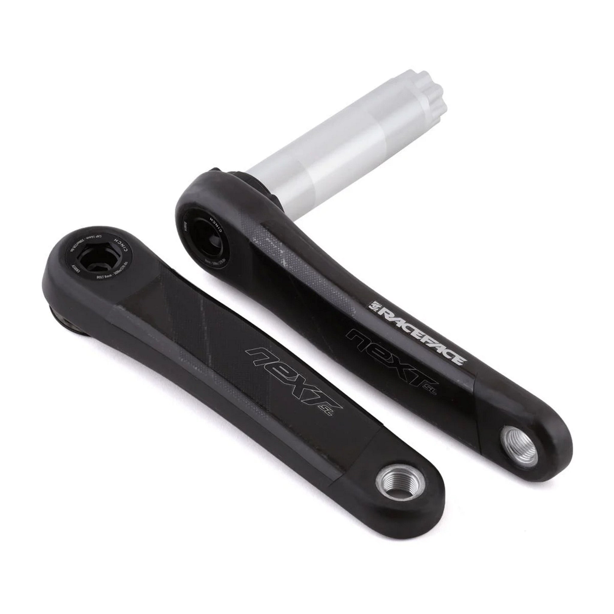 Race Face Next SL Carbon Crankarms with 136 Spindle and 175mm Arms in Sleek Black for XC and Trail Biking