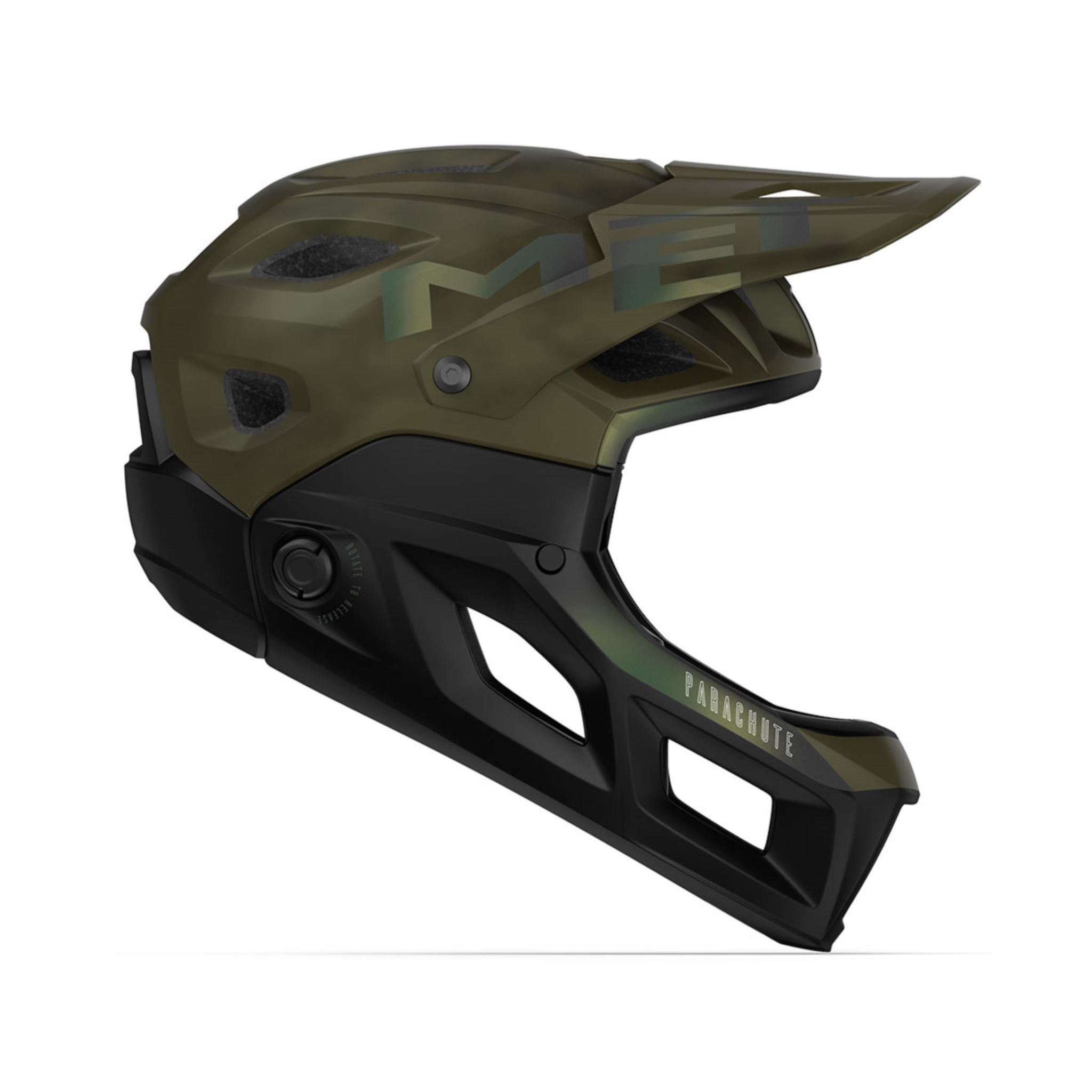 Met Parachute MCR MIPS Convertible Helmet with Stunning Kiwi Iridescent Finish