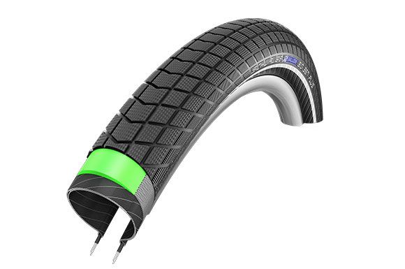 Schwalbe High - Performance Urban Balloonbike Tyre - Big Ben Plus, Size 26 x 2.15, Featuring GreenGuard SnakeSkin HS439 with RaceGuard Puncture Protection