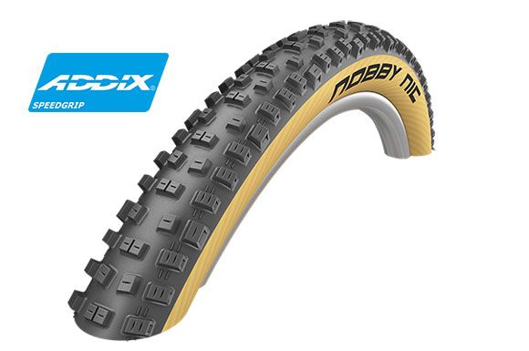 Schwalbe Brand Mountain Bike Tyre - Nobby Nic 27.5 x 2.4 Evolution Folding Addix SpeedGrip Blue Color TL - Easy SuperTrail HS602