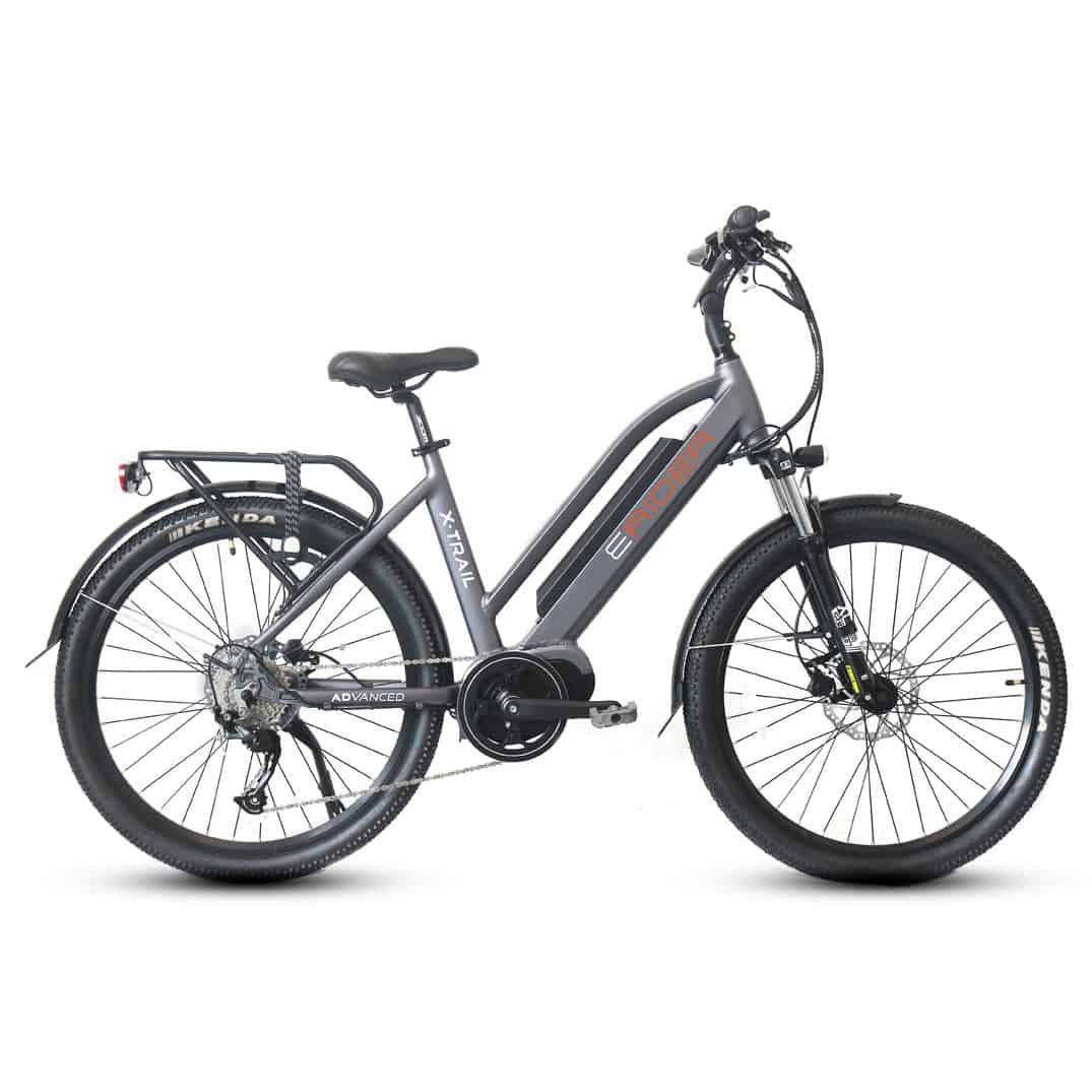 E-Rider Xtrail Premium Advanced Electric Commuter and Adventure Bike with 504wh Battery in Grey Color
