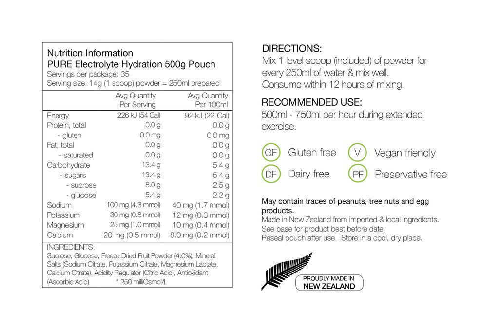 500g PURE Lemon Electrolyte Hydration Pouch for Active Lifestyle