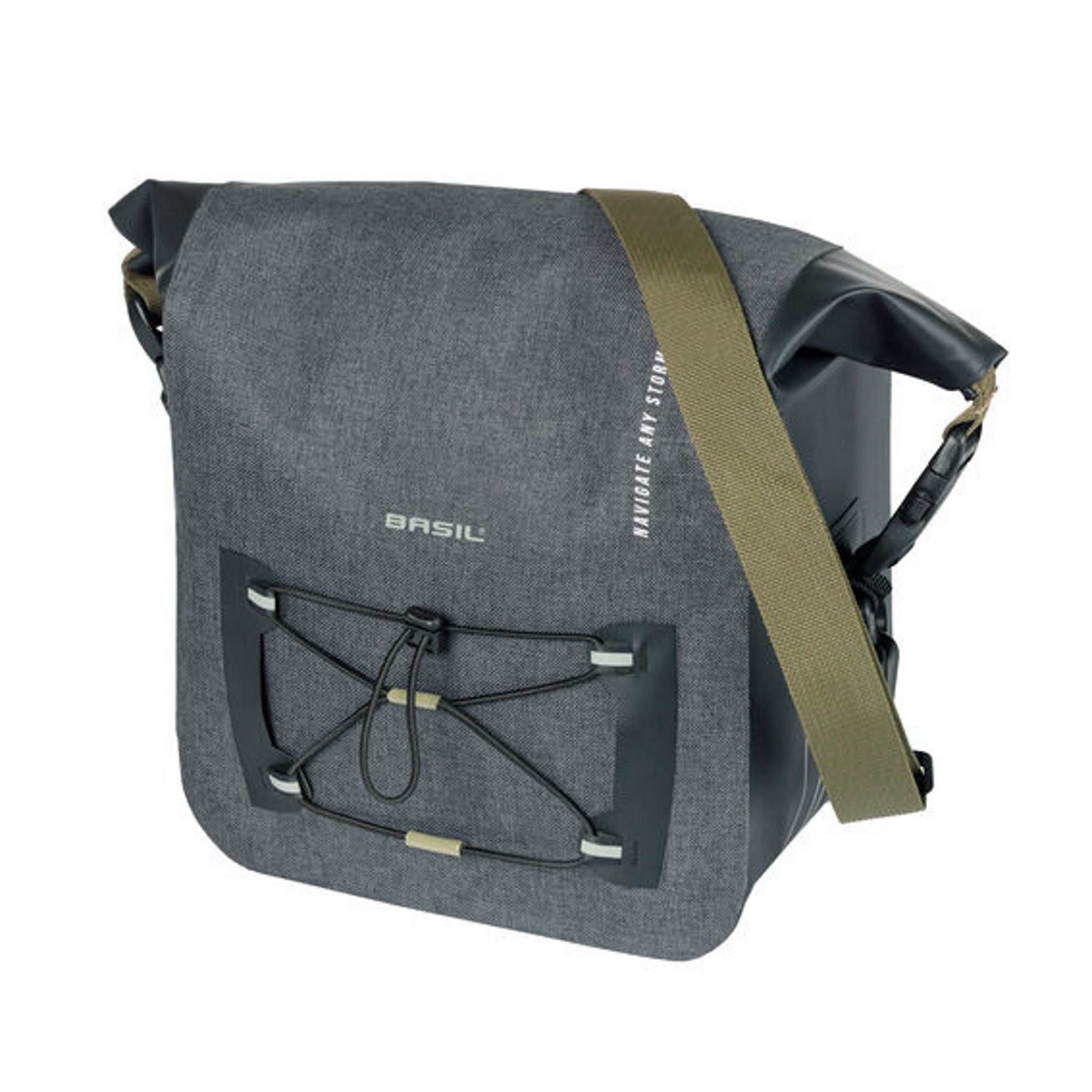 Basil Navigator Storm KF Waterproof Bicycle Handlebar Storage Bag with 10 - 11L Capacity in Black Color