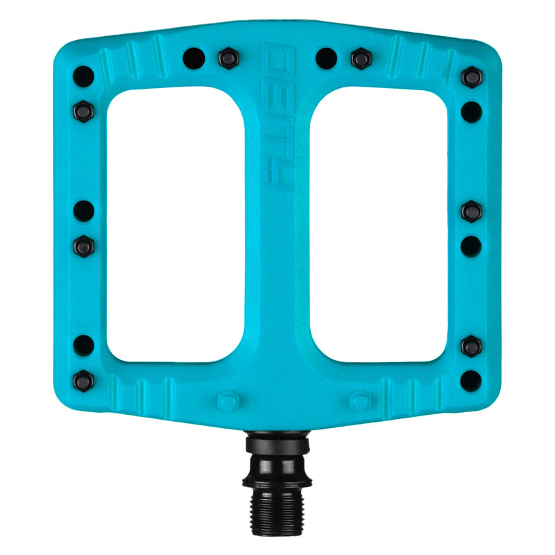 Turquoise Deity Deftrap Mountain Bike Pedals with High - Performance Design