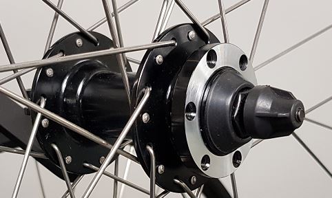 27-inch Black Bi Wheel with FR Disc6 and V-Brake Quick Release, Compatible with Rims and Disc Brakes