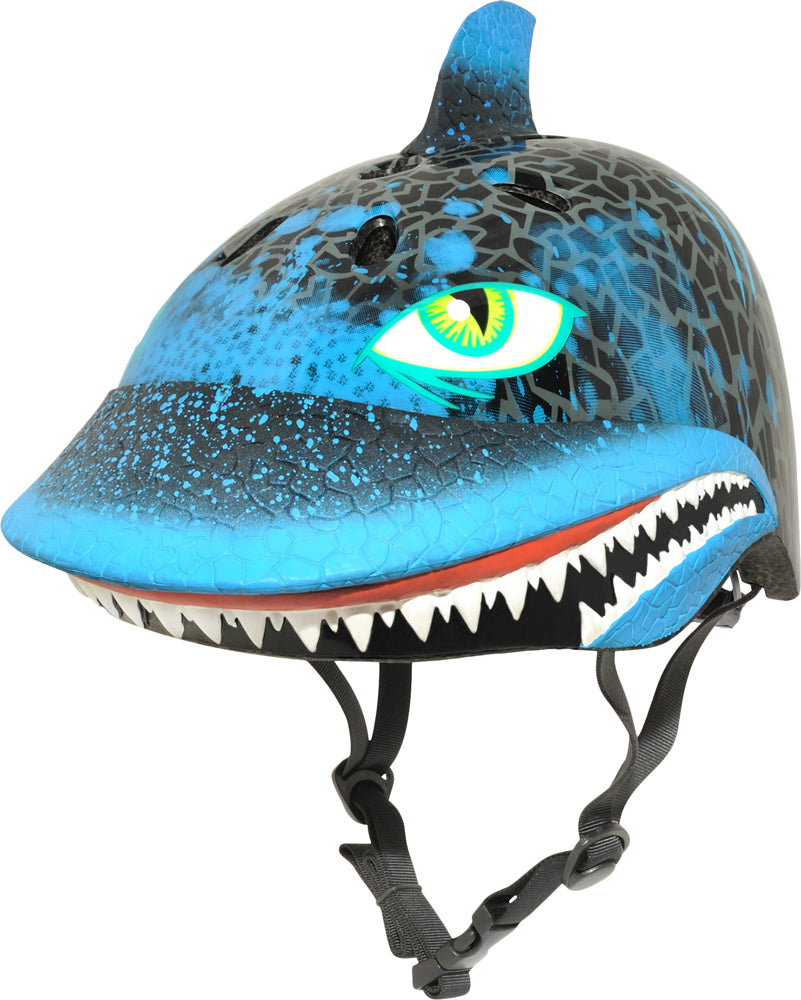 Raskullz Kids' Black and Blue Shark Attack Design Bicycle Helmet for Children Aged 5 - 8