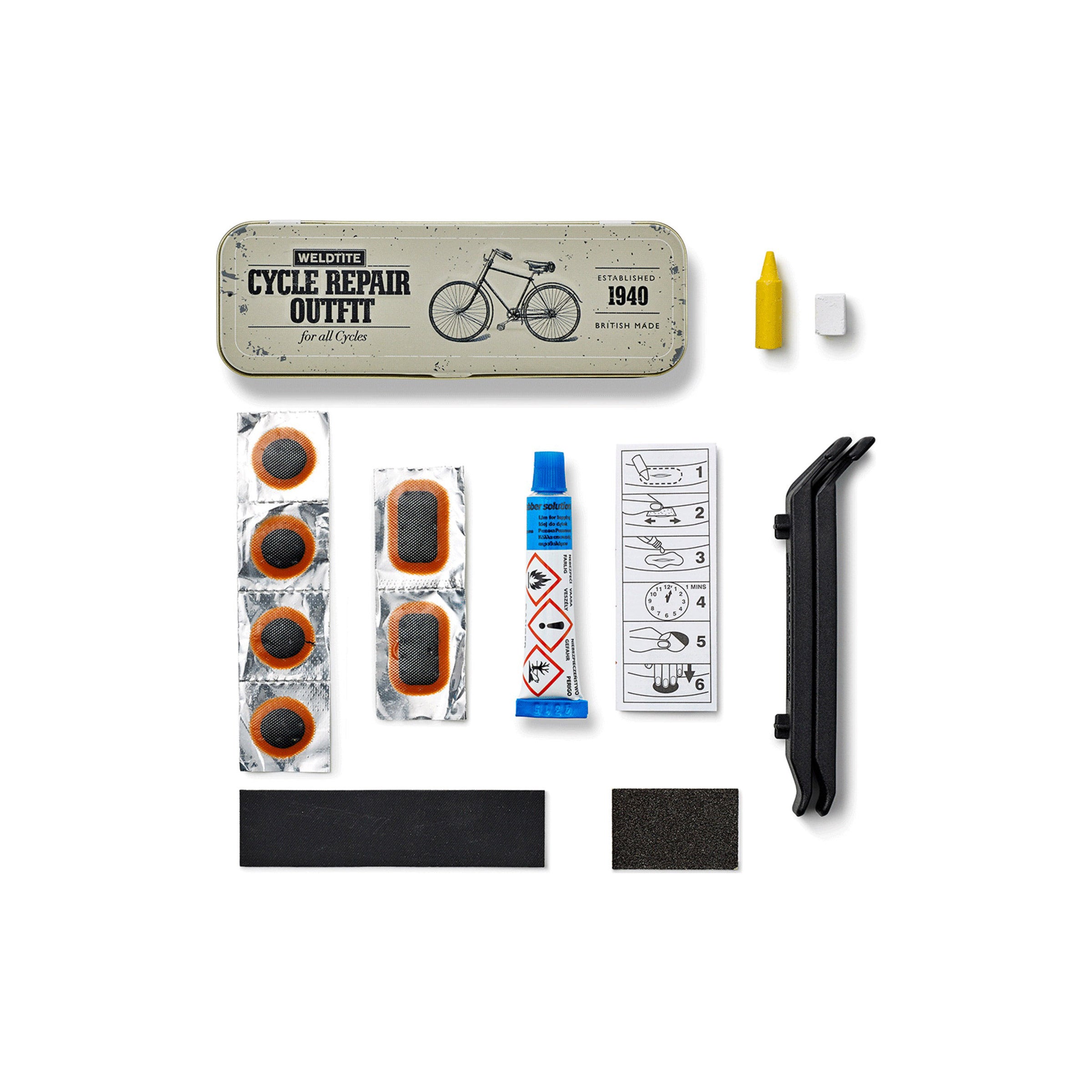 Weldtite Classic Vintage Bicycle Repair Kit in a Tin