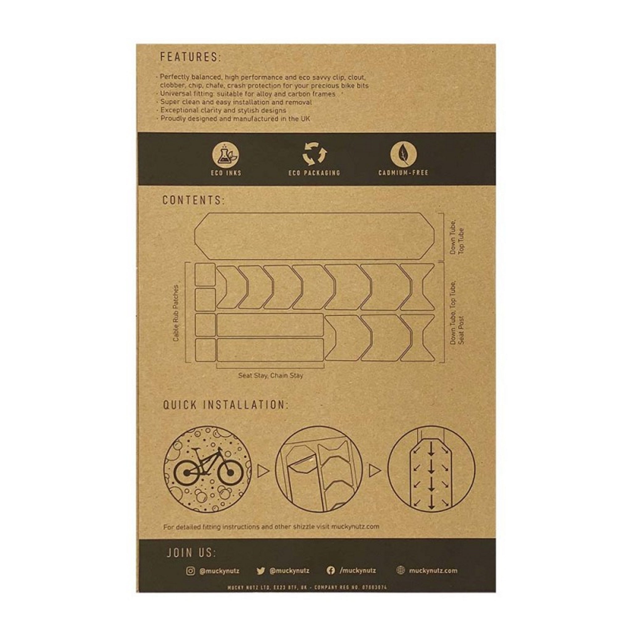 Mucky Nutz Clear Matt Finish Frame Skinz for Superior Bike Protection