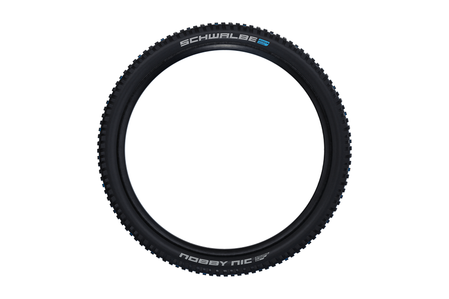Schwalbe Brand High - Performance Mountain Bike Tyre Nobby Nic, Size 29 x 2.4, Evolution Folding Type with Addix SpeedGrip Technology (Blue Color), TL - Easy SuperTrail HS602