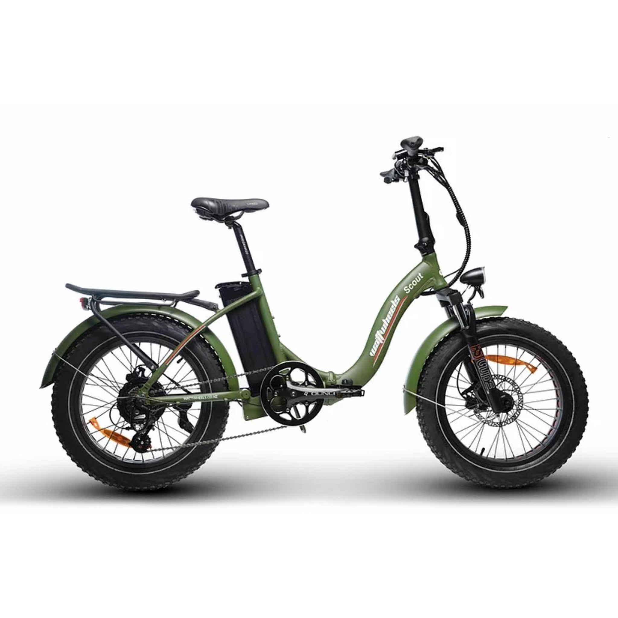 Watt Wheels Scout LS Matt Green Folding Electric Bike with 624wh Battery