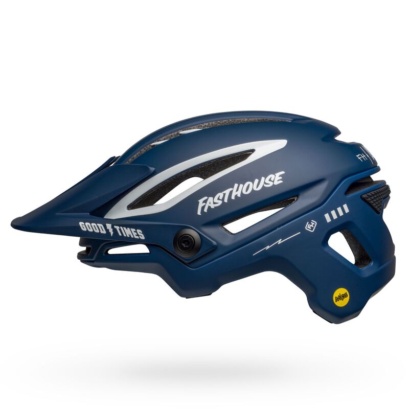 Bell Sixer MIPS Fasthouse Trail Helmet in Striking Blue and White Color Scheme