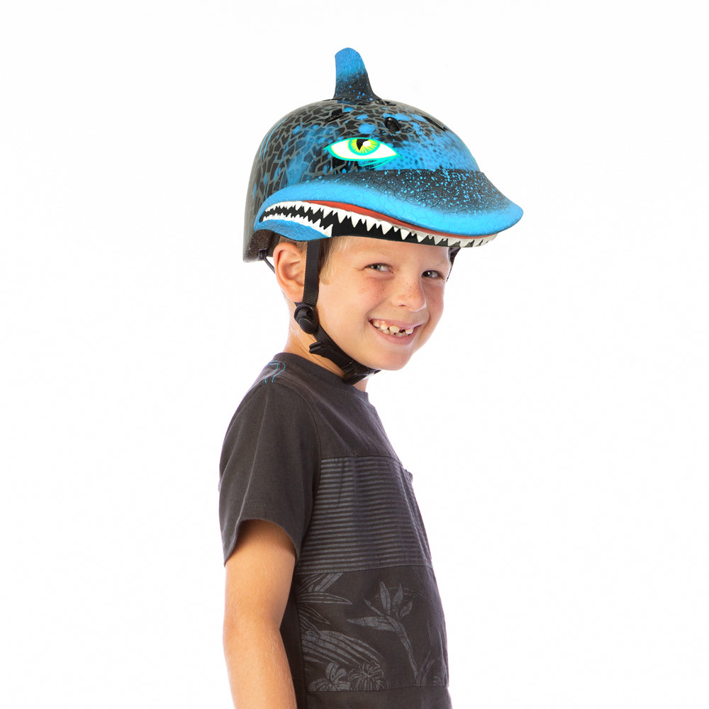 Raskullz Kids' Black and Blue Shark Attack Design Bicycle Helmet for Children Aged 5 - 8