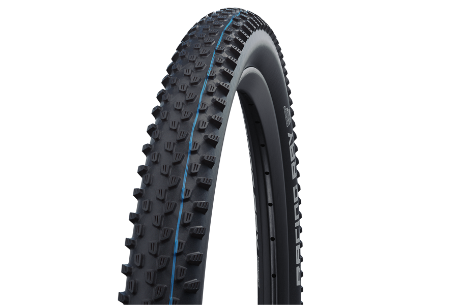 Schwalbe High - Performance Racing Bicycle Tyre - Racing Ray, 29 x 2.35 Size, Evolution Folding Type, Addix SpeedGrip Compound (blue), TL - Easy SuperGround HS489