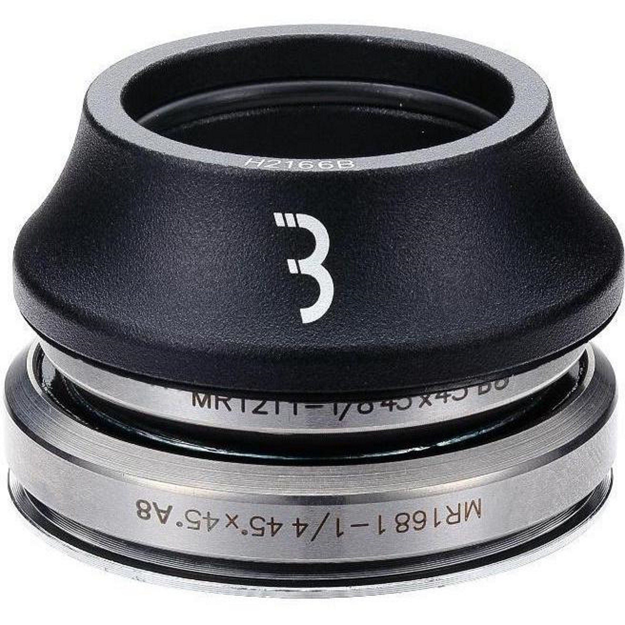 BBB Brand Integrated Tapered Headset for Bicycles with 1.1/8 - 1.1/4 Size and 15mm Cone, Featuring 45X45 Deg Stainless Steel Bearings