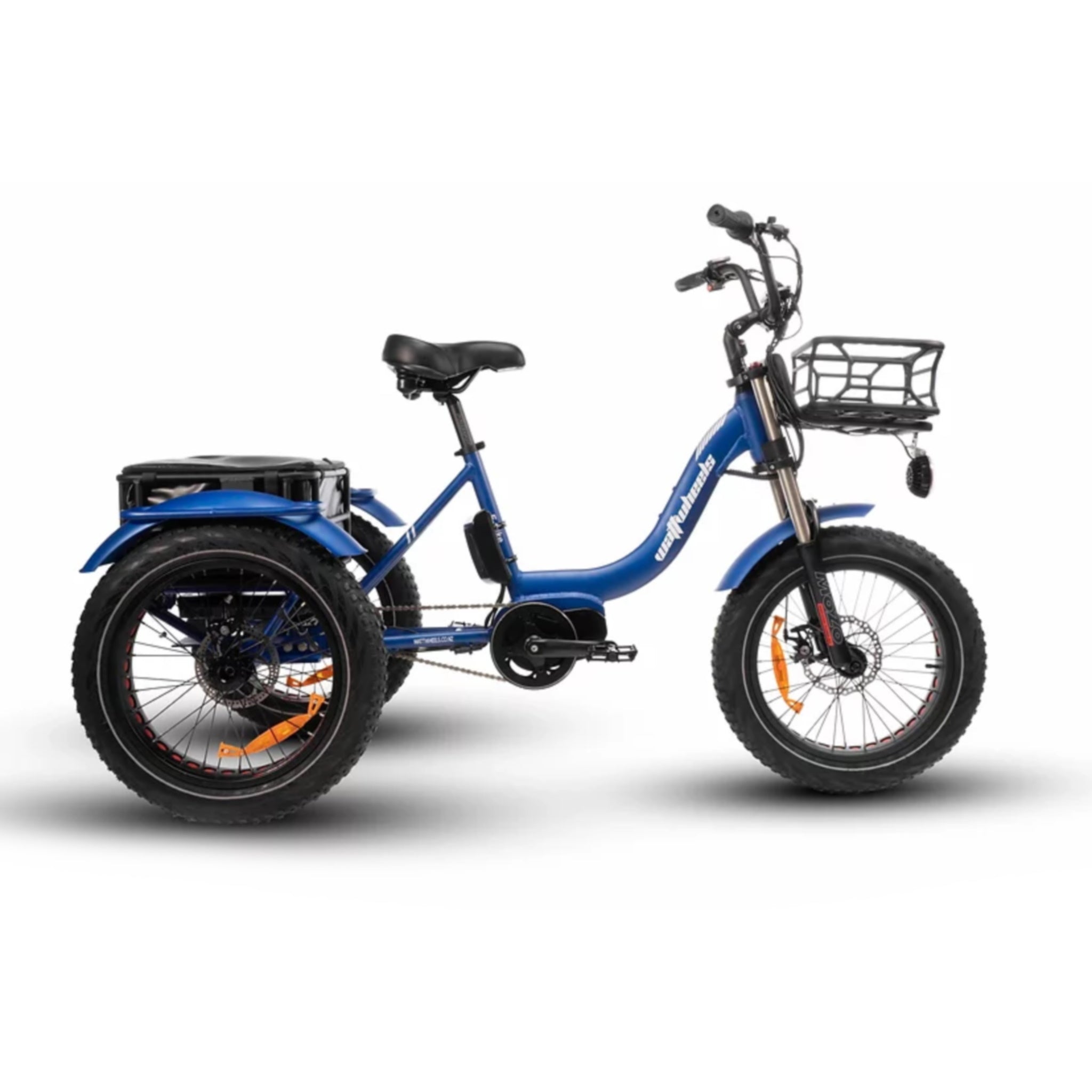 Matt Blue Watt Wheels XT Electric Trike with Enhanced Off - road Performance