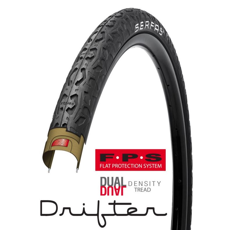 Serfas 27 x 1.50 Drifter City Tyre with Anti - Flat Protection