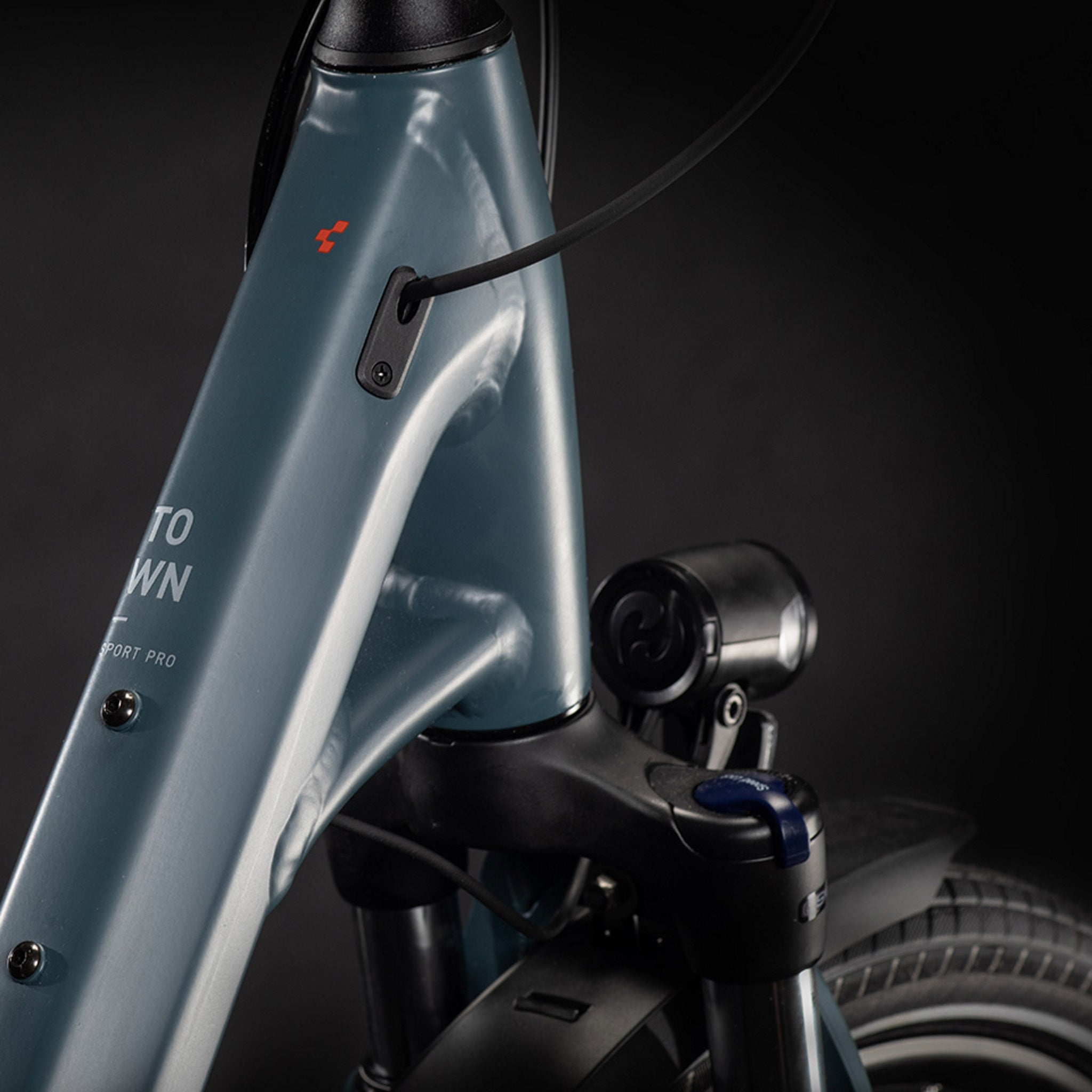 Cube Urban Electric Hybrid Sports Pro Bike with 500wh Battery in Blue and Red for Easy Entry and Comfortable Riding