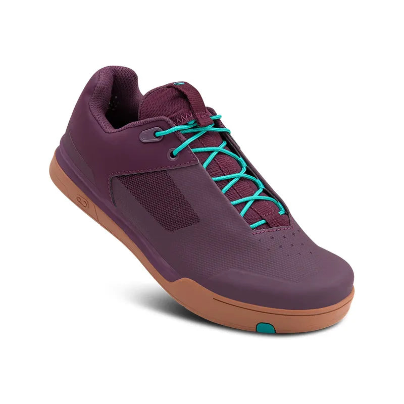Crankbrothers Mallet Lace Cycling Shoes in Purple/Teal Blue with Gum Outsole