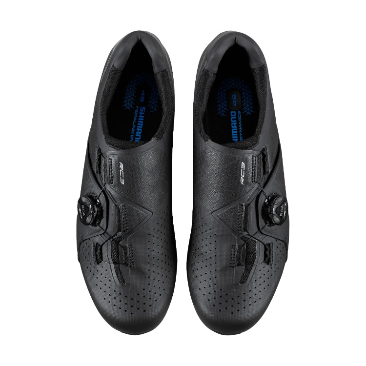Shimano E-Wide Black RC300 High - Performance Road Cycling Shoes
