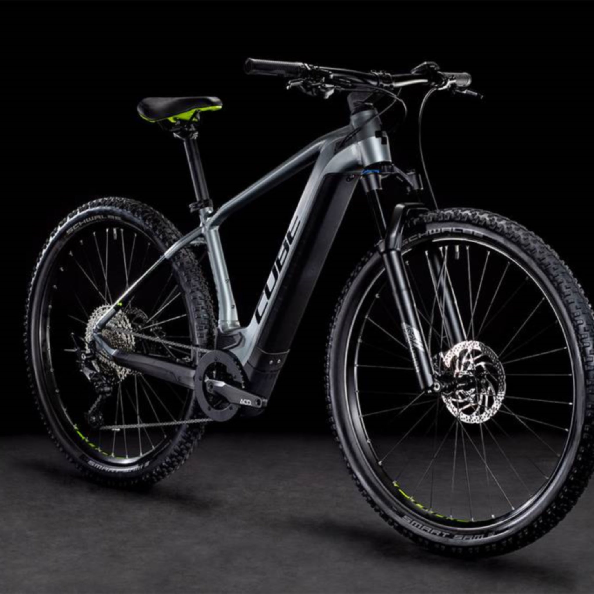 Cube Reaction Hybrid Pro Electric MTB in Flash Grey & Green with 625Wh Battery