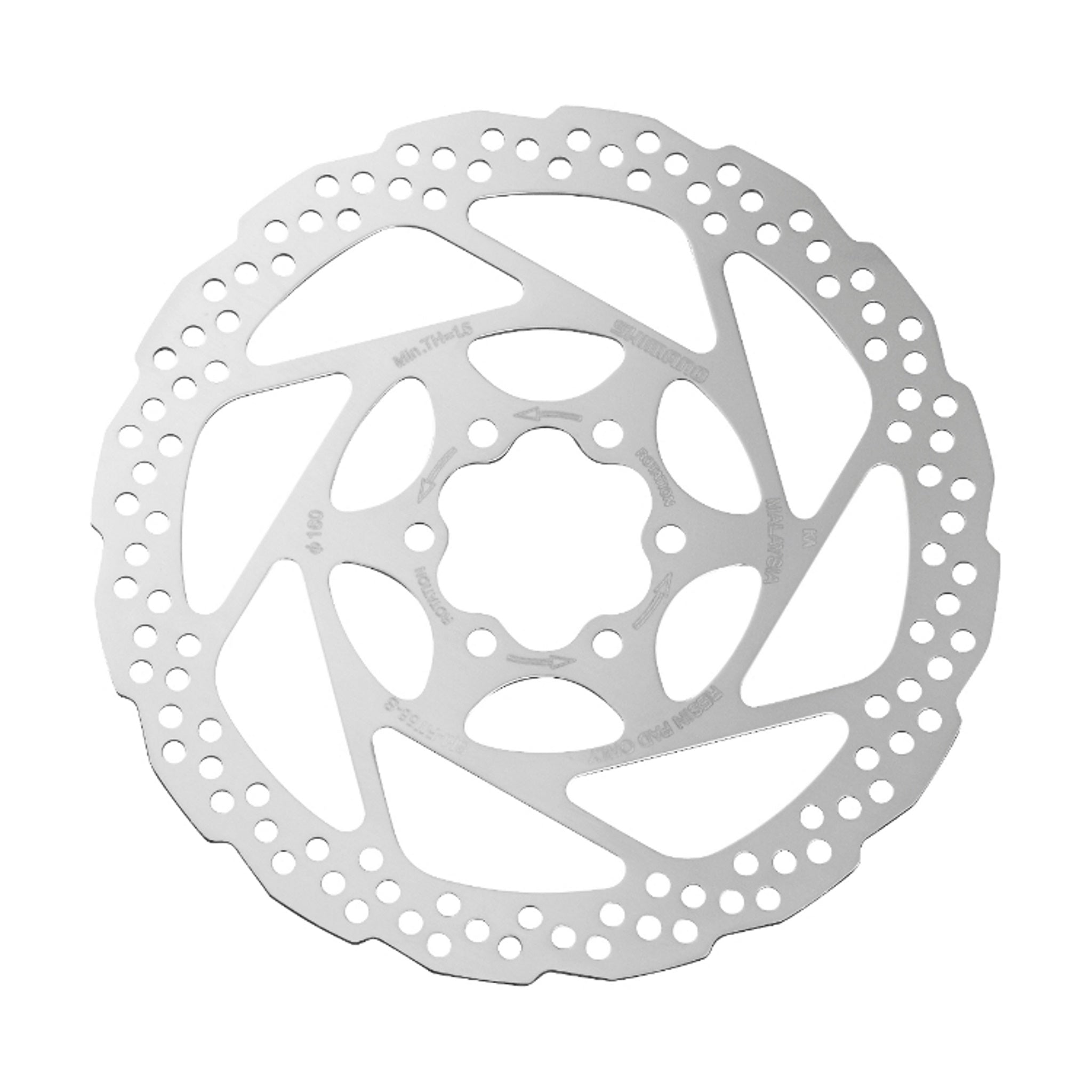 Shimano 6-bolt Disc Brake Rotor RT56 Deore for Bicycles, 180mm Size