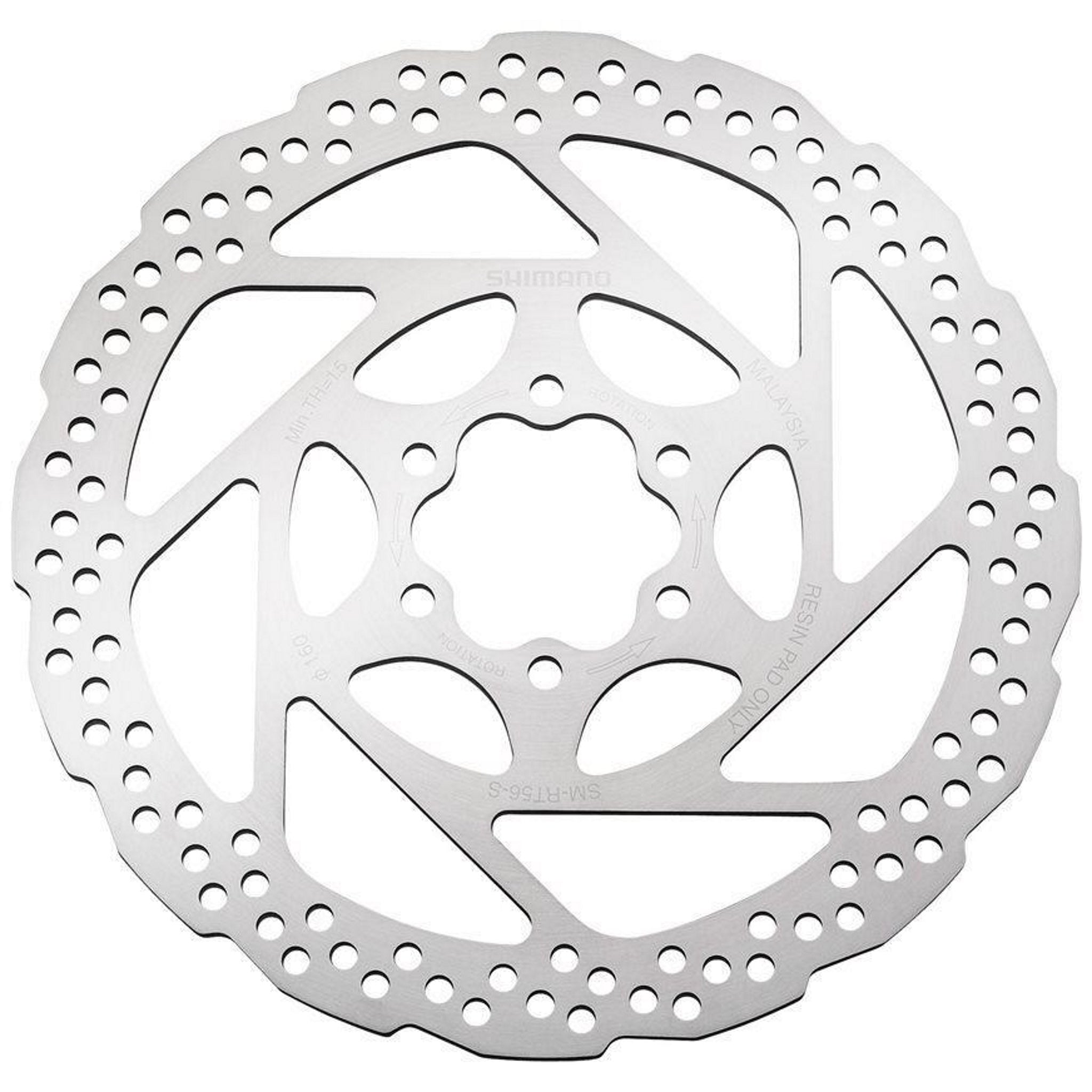 160mm Shimano Alivio 6-Bolt Disc Rotor RT56 for Reliable Braking
