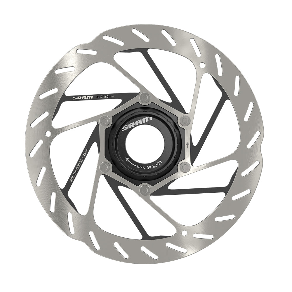 SRAM HS2 160mm Center Lock Rotor with Lockring, Rounded Design