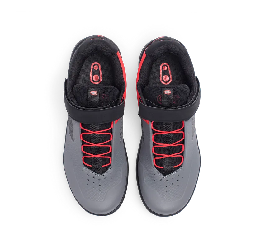 Crankbrothers Stamp Speedlace Shoes in Grey/Red with Black Outsole