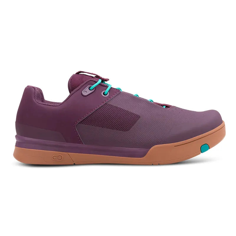 Crankbrothers Mallet Lace Cycling Shoes in Purple/Teal Blue with Gum Outsole