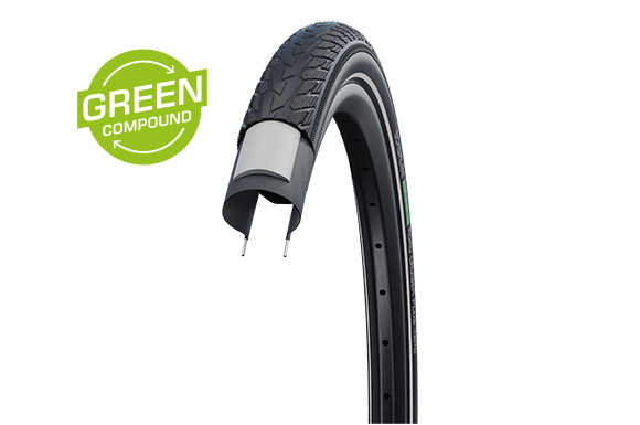 Schwalbe Road Cruiser Plus 29 x 2.0 / 700 x 50 Wire Bead Green Tyre with Puncture Guard HS484