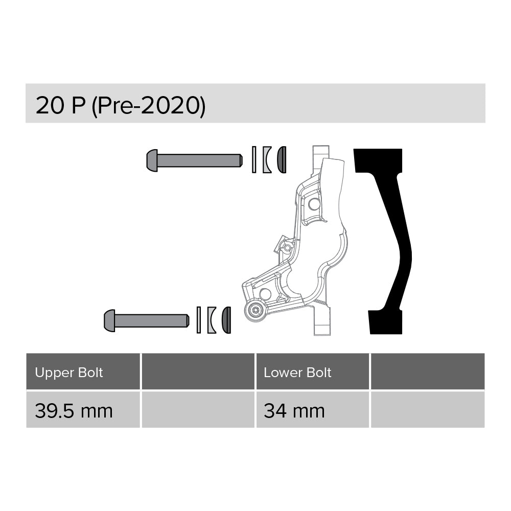 SRAM 20 P Post Bracket for Bicycles with 180mm/160mm Compatibility, Featuring Stainless Caliper Mounting Bolts for CPS and Standard Systems