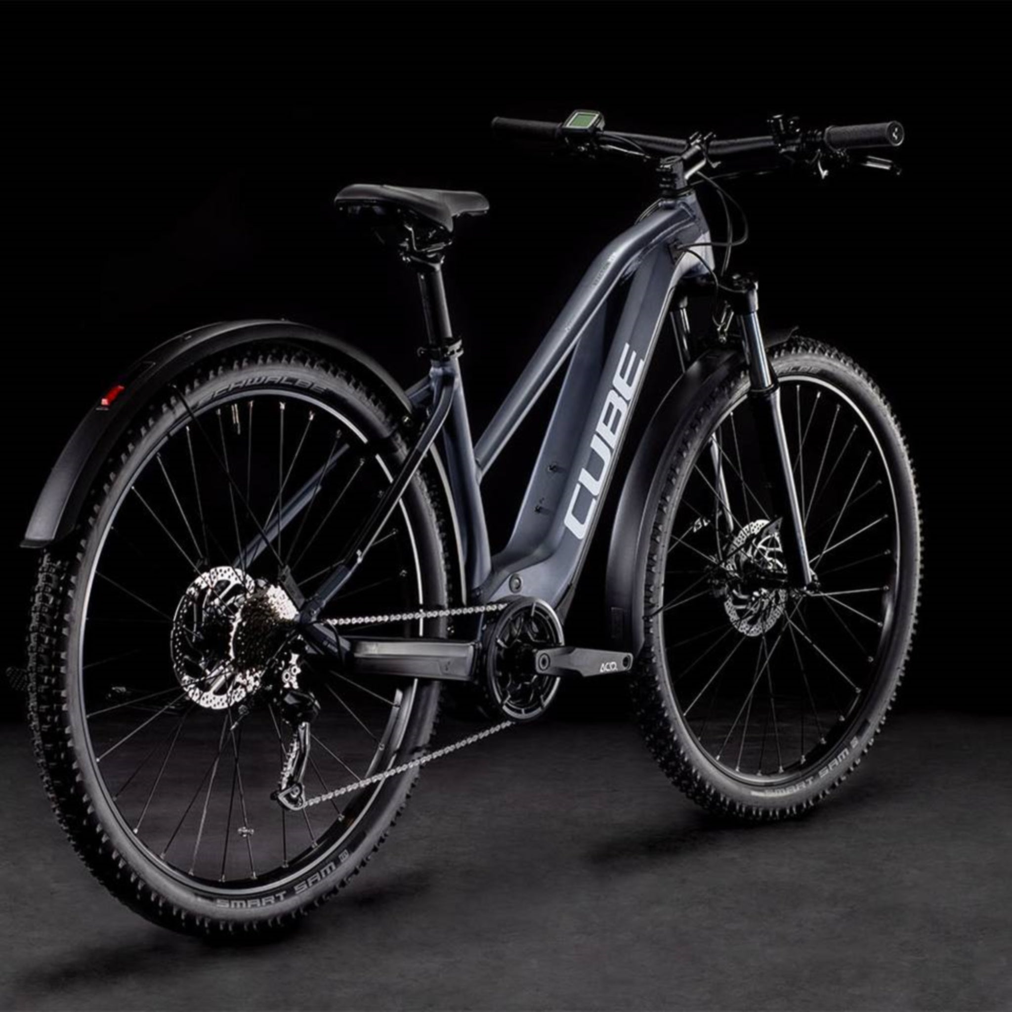 Cube Reaction Hybrid Performance 500 Allroad Metallic Grey and White Trapeze Electric Bicycle with 504Wh Battery