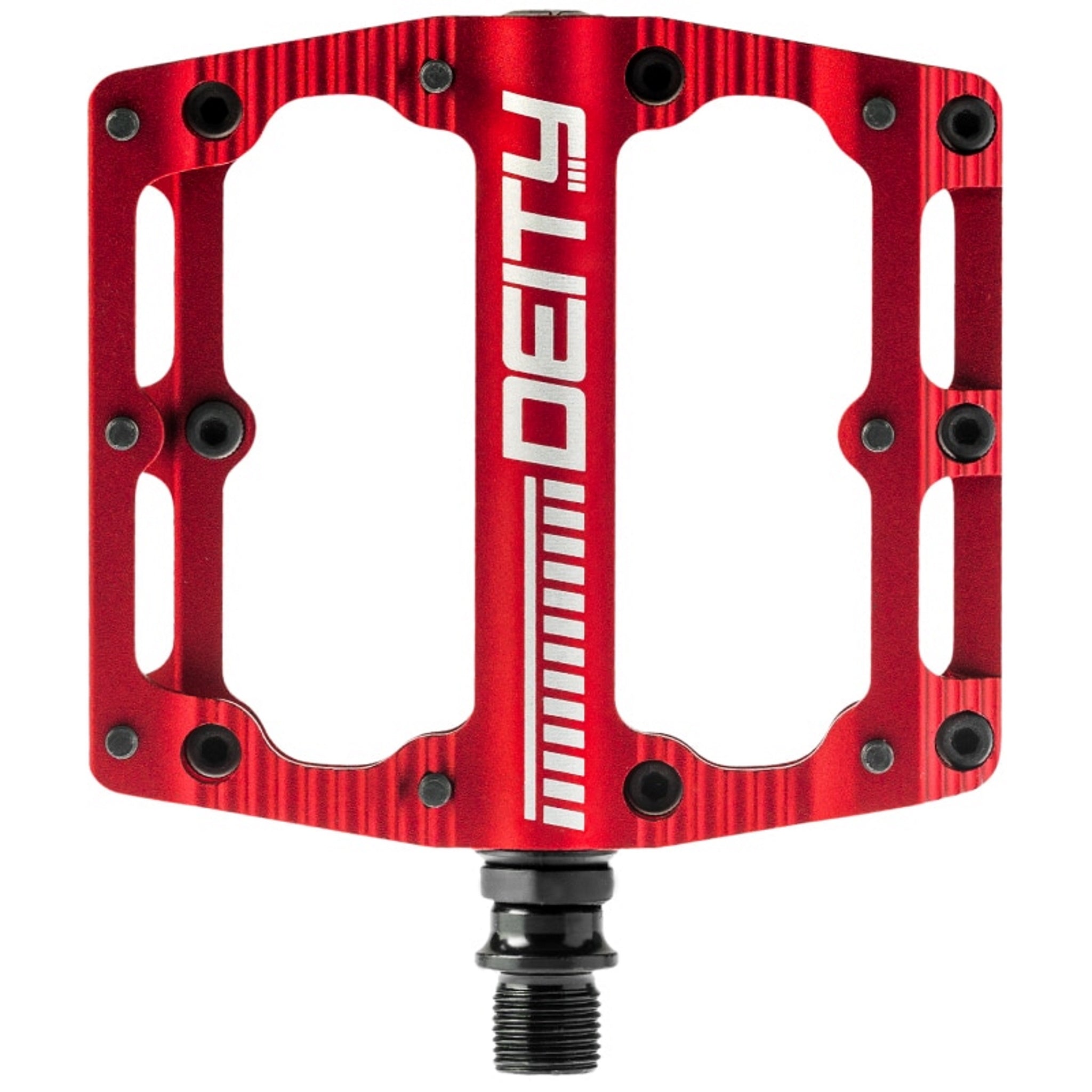 Deity High - Performance Red Black Kat Platform Pedals for Enhanced Cycling Experience