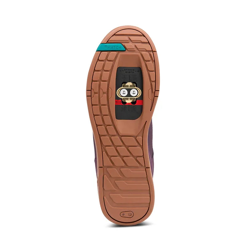 Crankbrothers Mallet Lace Cycling Shoes in Purple/Teal Blue with Gum Outsole